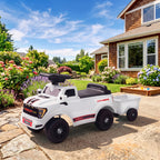 Voiture Porteur pour Enfants Shelby, Dossier, Anti-Basculement, Compartiment, 18-72 Mois, 80x25,5x33cm, Blanc-1