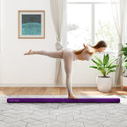 Poutre gymnastique pliable 210 cm en velours, poutre d'équilibre avec fond antidérapant, pour enfants et adultes, violet-1