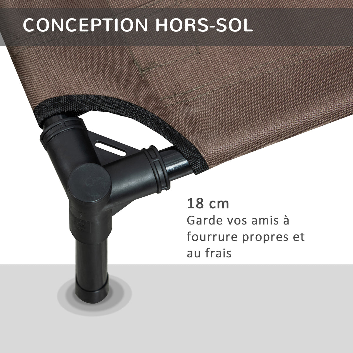Lit pour chien chat lit de camp grand confort sur pieds tissu oxford textilène micro-perforé-3