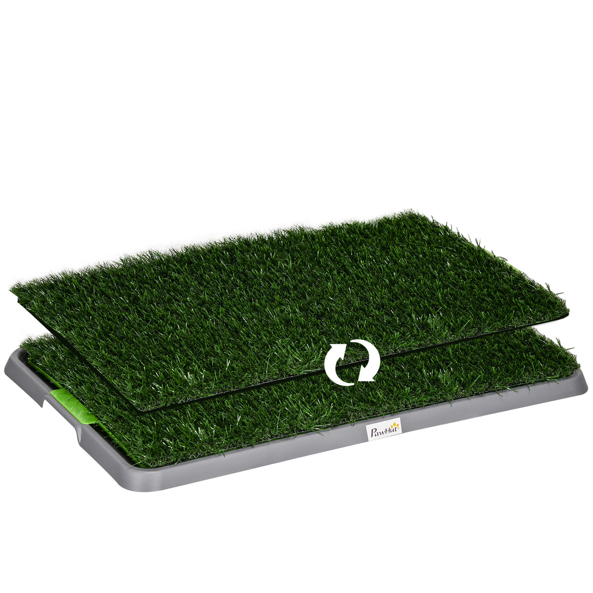 Toilette pour chien litière avec tapis en gazon artificiel bac pour l'apprentissage de la propreté, 67 x 41 cm-0