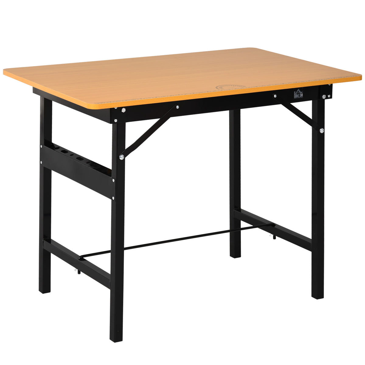 Établi atelier pliant table de travail pliable avec règle et rapporteur MDF table atelier 100 x 60 x 75,5 cm jaune noir-0