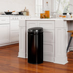 Poubelle cuisine automatique 42L acier inoxydable, poubelle à couvercle à fermeture en douceur, 30,5x30,5x68cm, noir-1