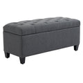 Banc de rangement pouf salon bout de lit coffre de rangement pour salon, chambre, entrée, 100 x 40 x 44 cm, gris foncé-0