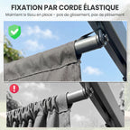 Toile de toit pour pergola tonnelle rétractable de 4 x 3 m - toile uniquement 350 x 260 cm gris clair-6