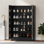 Meuble à chaussures 20 paires armoire à chaussures à haute brillance 5 niveaux étagères réglables 72x34x103cm noir-7