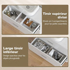 Meuble sous lavabo, meuble de salle de bain avec 2 tiroirs, style moderne, 80 x 30 x 60 cm, blanc-6