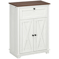Meuble de rangement buffet multi-rangements 2 portes avec étagère réglable 1 tiroir, dim. 60L x 30P x 87,5H cm-0
