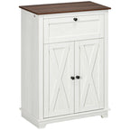 Meuble de rangement buffet multi-rangements 2 portes avec étagère réglable 1 tiroir, dim. 60L x 30P x 87,5H cm-0