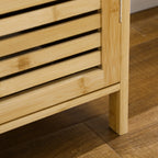 Meuble à chaussures armoire à chaussures style naturel - 2 placards avec 8 étagères - en bambou bois naturel-8