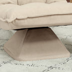 Fauteuil de sol paresseux fauteuil relax design capitonné inclinaison dossier réglable pivotant 360° revêtement lin beige-7