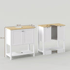 Meuble sous lavabo, meuble de salle de bain moderne avec 2 portes, étagère ouverte, découpe en U, 80 x 40 x 80 cm, blanc-2