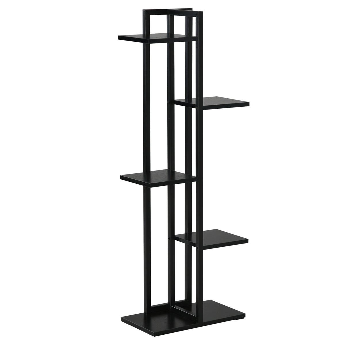 Étagère à fleurs en acier 5 niveaux intérieur et extérieur support de plantes pour jardin balcon salon 40x22x113cm noir-0