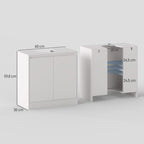 Meuble salle de bain sous Lavabo - meuble sous-vasque - placard 2 portes avec étagère blanc-2