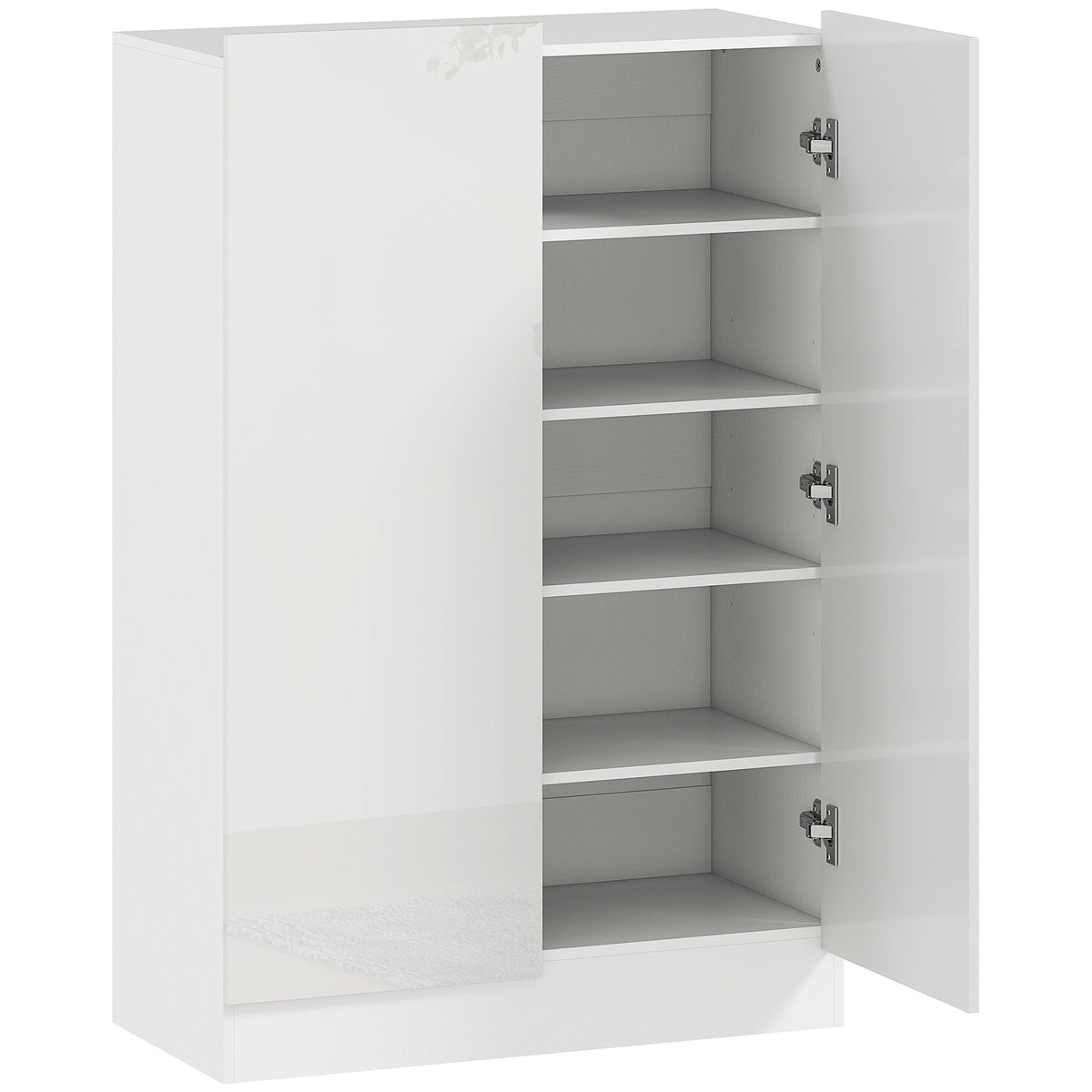 Meuble à chaussures 20 paires armoire à chaussures à haute brillance 5 niveaux étagères réglables 72x34x103cm blanc-0
