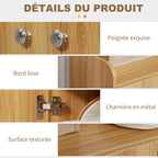 Meuble de rangement à chaussures pour entrée avec 4 compartiments ouverts et placard double porte - étagère réglable-5