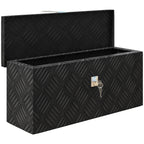 Boîte de rangement - boîte à outils en aluminium - alu. verrouillage clé - dim. 50L x 15,5l x 20,5H cm-0