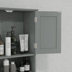 Armoire murale de salle de bain, armoire de toilette, avec portes, étagère, 2 tiroirs, 50,8l x 17,8P x 66H cm, gris-7
