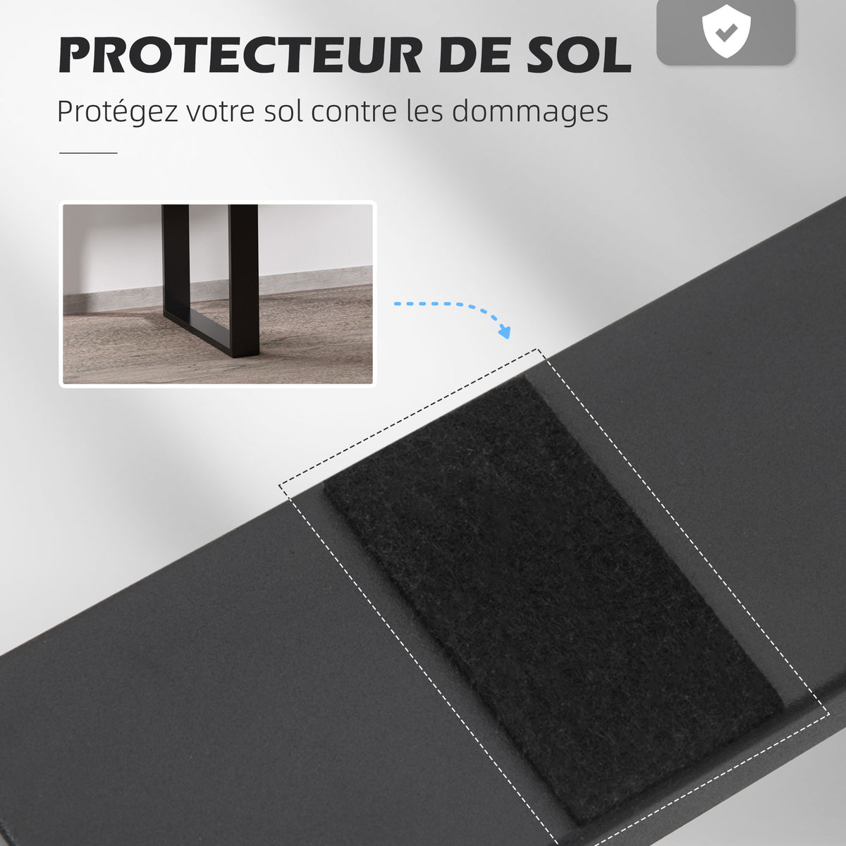 Lot de 4 pieds rectangulaires en acier noir pour table - hauteur 72 cm - design contemporain-4