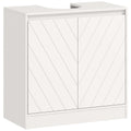 Meuble salle de bain sous Lavabo - meuble sous-vasque - placard 2 portes avec étagère blanc-0