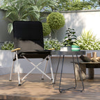 Chaise de camping chaise de pêche pliante, dossier haut, coussin amovible et sac de transport, 59x67x96cm, noir-7