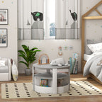 Table Enfant avec 4 Chaises 5 Pièces avec Rangement, Cadeau pour Fille Garçon 3-8 Ans, Ø 78 x 49 cm, Gris-9