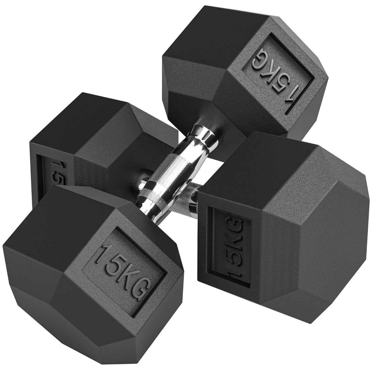 Lot de 2 Haltères Courtes Poids 30 kg, Haltère Hexagonale Entraînement Musculaire & Haltérophilie, Noir-0