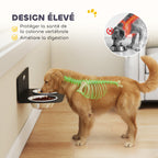 Gamelle Bol pour Chien Double Gamelle Support Mural 2 Bols Acier Inox 800ml Hauteur Réglable 42x23,5x14cm Noir-4
