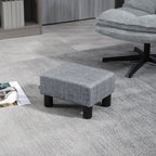 Pouf repose-pied tabouret bas en tissu de lin capacité de charge 110 Kg 40 x 30 x 24 cm gris-9