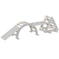 8 en 1 Triangle escalade enfants, arc d'escalade, rampe double-face pour grimper & glisser, 279 x 80 x 69 cm, gris-0