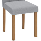Lot de 2 chaises de salle à manger, chaise de cuisine moderne avec siège rembourré en tissu effet lin, gris clair-9