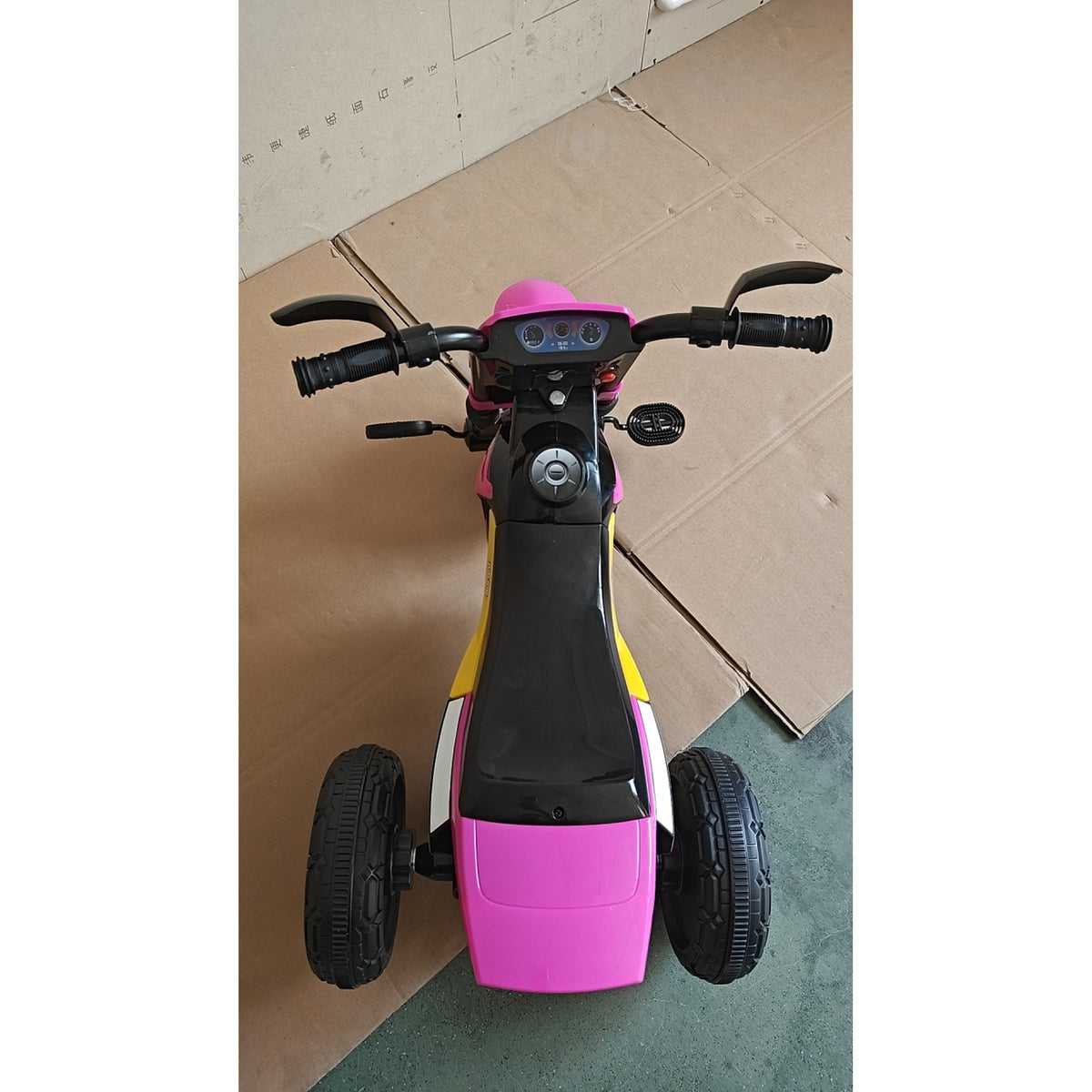 Tricycle Enfants Moto Cross Effets musicaux et Lumineux Coffre Rangement Rose-4