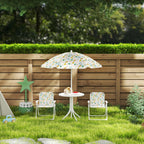 Ensemble salon de jardin extérieur enfant 4 pièces, motif éléphant et girafe, parasol réglable Ø 100 cm, chaise pliable-8