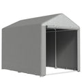 Abri de jardin tente de stockage imperméable abri moto porte enroulable fermeture éclair, 160 x 218 x 172 cm, gris clair-0