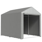 Abri de jardin tente de stockage imperméable abri moto porte enroulable fermeture éclair, 160 x 218 x 172 cm, gris clair-0