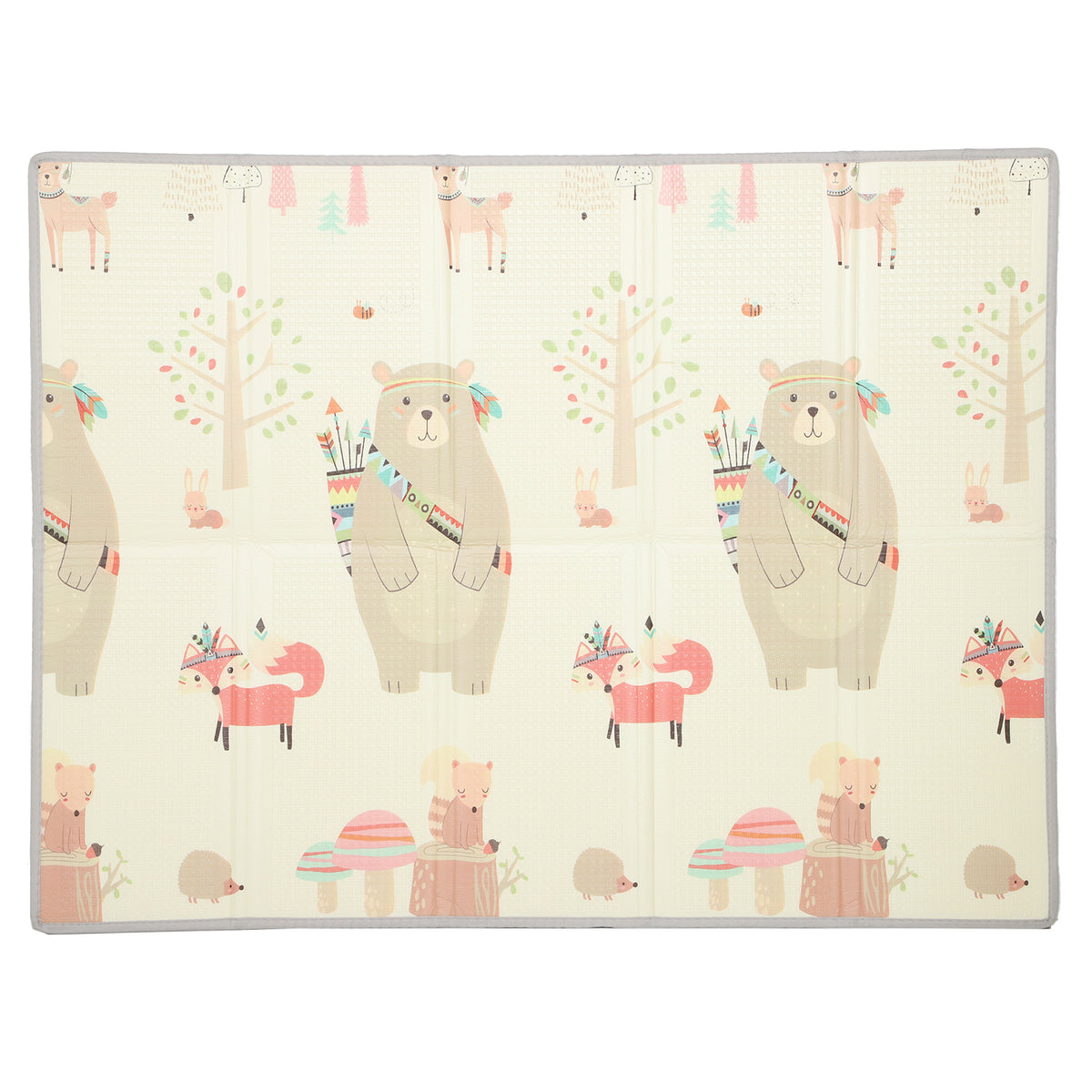 Tapis de jeu pour bébé pliable et réversible, tapis de sol en mousse épais, 200 x 150 x 1,5 cm, multicolore-0