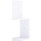 Étagère d'angle Murale à 5 Niveaux Hauteur 120 cm Forme de Zigzag en Bois Blanc-4