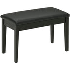 Banc pour piano avec assise rembourrée pieds en bois massif revêtement synthétique 75 x 35 x 49 noir-0