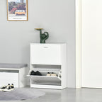 Armoire à Chaussures Meuble à Chaussures dim. 60L x 24l x 80H cm 2 Portes abattantes Blanc-9
