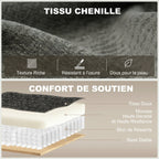 Canapé convertible 2 places 3 en 1, canapé-lit clic clac en chenille avec dossier réglable, porte-gobelets, gris foncé-6