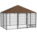 Chenil extérieur pour Chiens en acier et Tissu Oxford Support gamelle et Toit résistant aux intempéries Espace spacieux-0