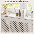 Cache-radiateur réglable Design Contemporain Longueur Extensible 136-200 x 21,5 x 91,7 cm Blanc-5