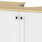 Meuble sous lavabo, meuble de salle de bain moderne avec 2 portes, étagère ouverte, découpe en U, 80 x 40 x 80 cm, blanc-9
