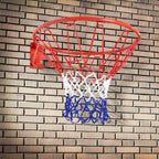 Panier de basket, anneau de basketball avec filet, suspendu mural intérieur et extérieur, Ø 46 x 46 cm, rouge-1