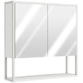 Armoire murale salle de bain avec miroir, meuble salle de bain, 2 portes miroir, étagère ouverte 60 x 16 x 60 cm blanc-0