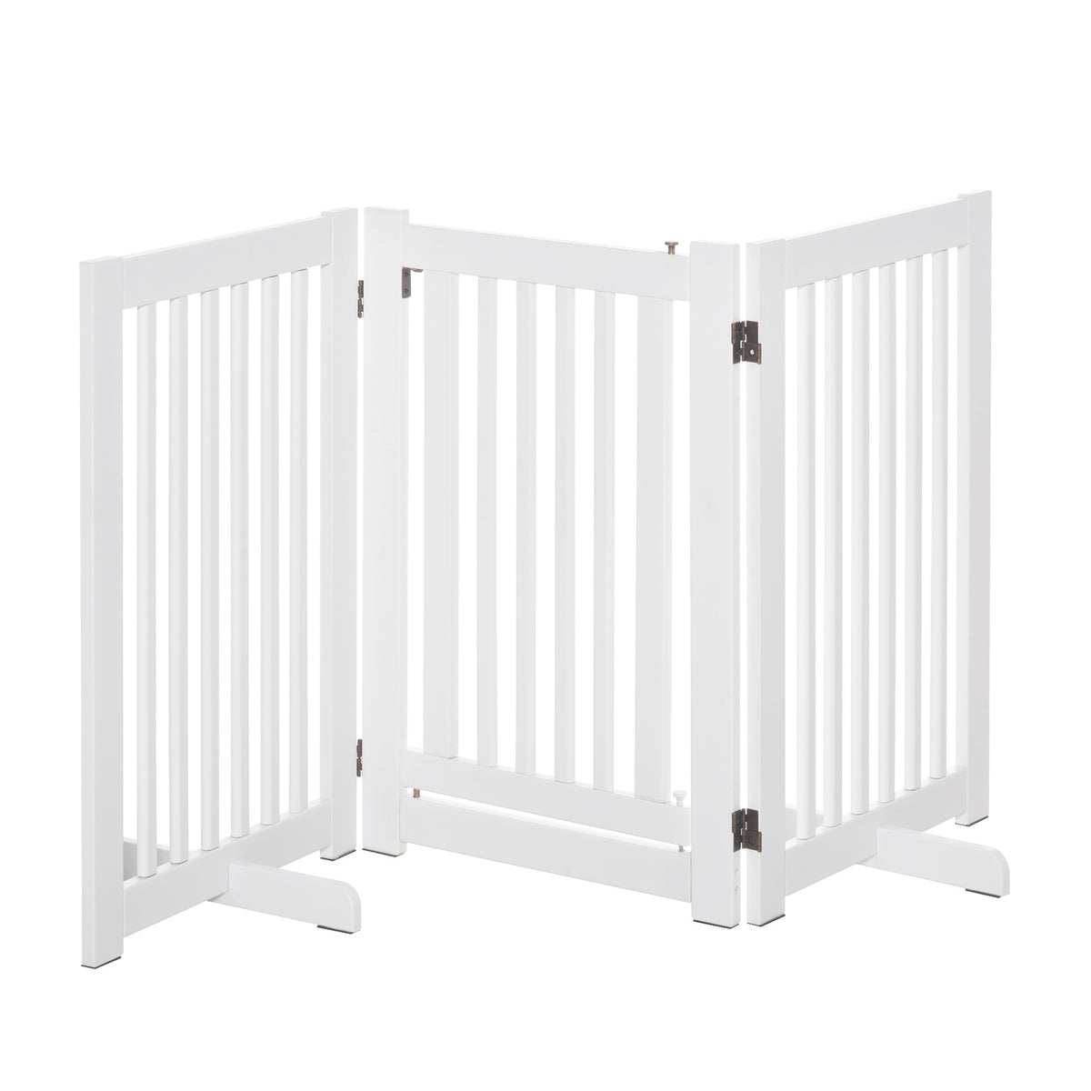 Barrière de sécurité chien barrière modulable pliable avec porte verrouillable intégrée 155 x 35,5 x 76 cm MDF blanc-0