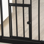 Barrière de sécurité animaux de 104,1H cm avec porte fermeture automatique système de double verrouillage noir-8