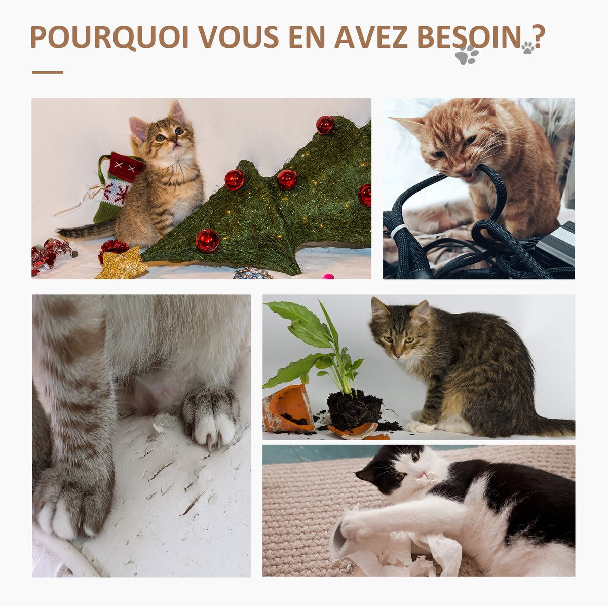 Arbre à chat 3 griffoirs grattoirs sisal naturel plateforme hamac et boule suspendue dim. 50L x 36l x 70H cm peluche courte beige-5
