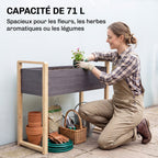 Carré Potager avec pieds Lit de Jardin Surélevé 4 trous de drainage et Tissu non tissé, 98 x 37 x 90 cm, gris-3