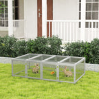 Clapier cage à lapins extérieur intérieur 2 portes supérieures 181L x 100l x 48H cm bois massif gris-9