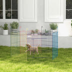 Enclos pliant en métal pour chiens lapins rongeurs petits animaux intérieur et extérieur 6 panneaux avec porte-1
